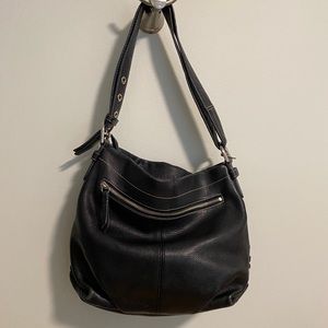 Coach black pebbled leather bag